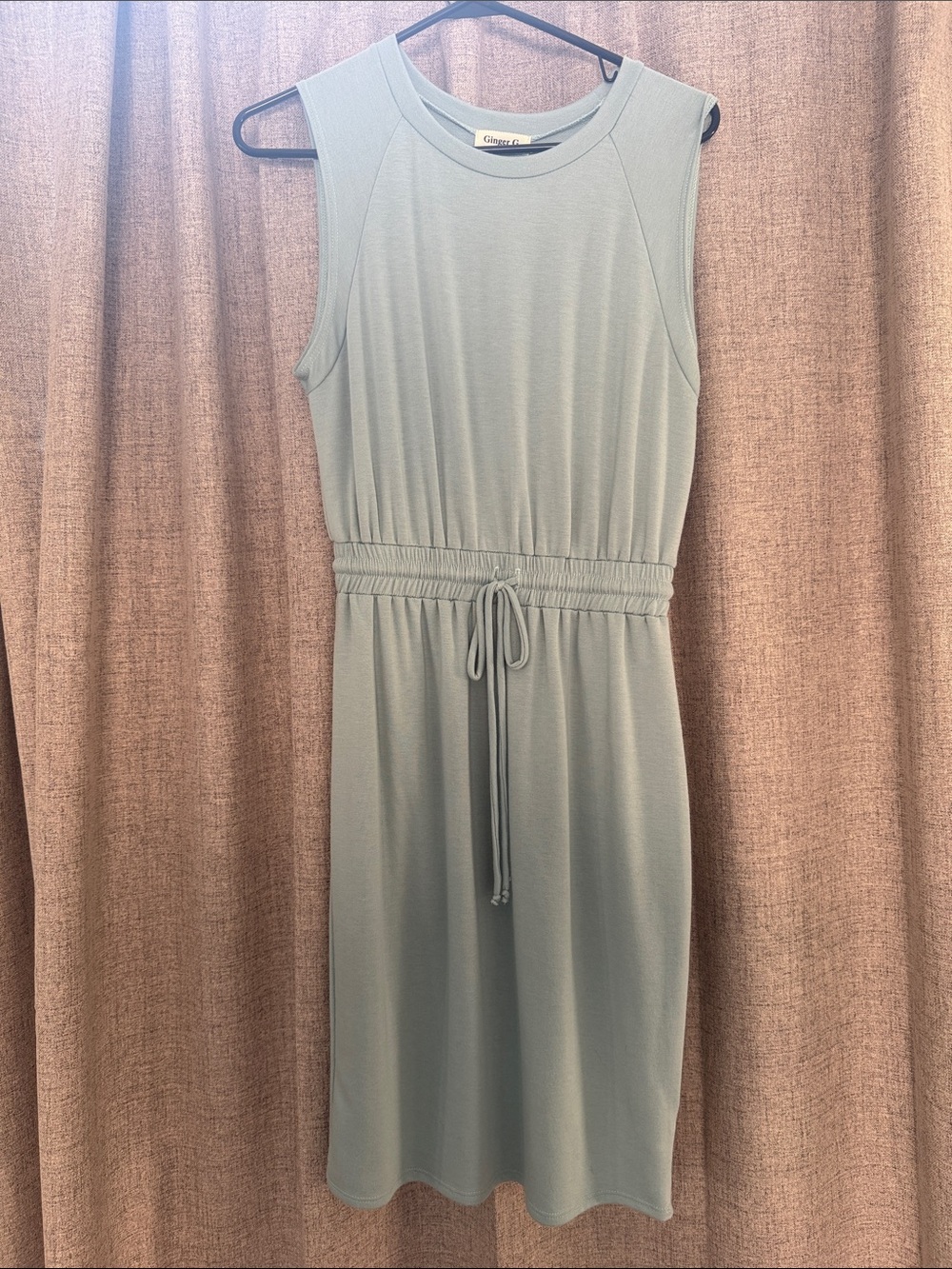 Ginger G Sleeveless Midi Dress - Sage Green